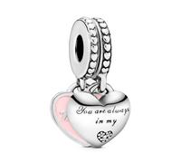 Pandora Charm Colgante Corazones Madre E Hija con Circonitas Cúbicas en Plata de Ley