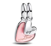 Pandora Moments 793766C01 Breloque mère et fille en Argent Sterling Compatible Avec Les Bracelets Me and Moments, 4,3x15,2x11,6 mm, Argent Sterling, Zircone cubique