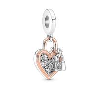 Pandora Charm Colgante Doble Candado Corazón en Plata de Ley