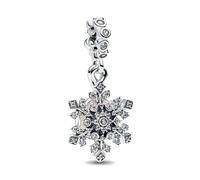 Pandora Charm colgante Moments 794142C01 doble copo de nieve opalescente plata de ley