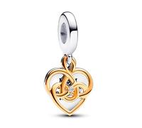 Pandora Charms Charm Colgante Doble Grabable Mama con un Diamante Sintético Creado en Laboratorio 763237C01