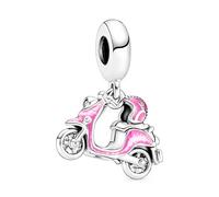Pandora Charm colgante 791057C01 Moto Scooter Rosa en Plata de Ley