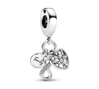 Pandora Charm Colgante Triple Infinito Y Familia en Plata de Ley