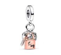 Pandora Charms CHARM COLGANTE TRIPLE LLAVE, CANDADO Y CORAZÓN EN DOS TONOS 782506C01