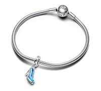 Pandora Disney Colgante con diseño de zapato de Cenicienta en plata de ley con elegantes circonitas cúbicas de color azul claro y cristal azul eterno