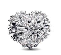 Pandora Abalorio Charm 794240C01 Corazón Plata de Ley con Circonitas Cúbicas Compatible con Moments