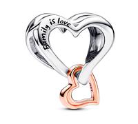 Pandora Dije Moments calado con diseño de corazón en plata de ley chapado en oro de 14 quilates