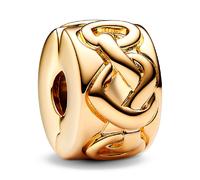 Pandora Knotted Hearts Clip Charm 768035C00, talla única, Oro amarillo, No es una piedra preciosa