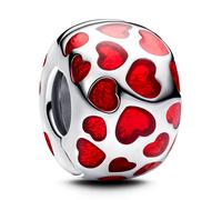 Pandora Abalorio de plata de ley con forma de corazón, Standard, Plata de ley, No es una piedra preciosa