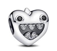 PANDORA Moments 793768C01 - Abalorio de plata de ley con circonitas, compatible con pulseras Moments, 8,9x10,2x10,9 mm, Plata de ley, Circonita cúbica