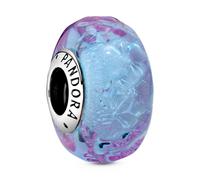 Pandora Colours Dije de plata con forma de olas marinas con cristal de Murano iridiscente y lavanda