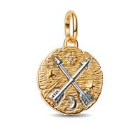 Pandora Medallón 764081C01 – Plata de ley chapada en oro 14K con circonitas para Me y Moments