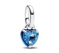 PANDORA ME Colgante mini con diseño de corazón en plata de ley con piedra azul y esmalte azul