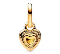 PANDORA ME Corazón Mini Charm Colgante de Plata de Ley Chapado en Oro de 14 Quilates con Circonita Compatible Me y Moments Colgante 763862C01, 2,9x8,6x6,6 mm, Plata de ley, Circonita cúbica