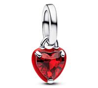 PANDORA ME 793042C05 - Mini colgante de corazón de chakra rojo de plata de ley con cristal artificial, compatible con ME y Moments