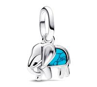 PANDORA ME 793858C01 - Mini colgante de elefante turquesa de plata de ley con turquesa artificial compatible con Me y Moments, 3,1x10,2x10,1 mm, Plata de ley, Turquesa