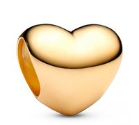 PANDORA Moments 763998C00 - Mini colgante de corazón de plata de ley con aleación chapada en oro de 14 quilates compatible con Moments