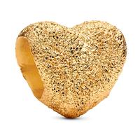 PANDORA Moments 764000C00 - Mini colgante de corazón estructurado de plata de ley con aleación chapada en oro de 14 quilates compatible con Moments