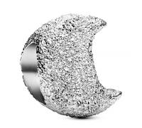 PANDORA Moments 794054C00 - Mini colgante de luna con textura de plata de ley compatible con Moments
