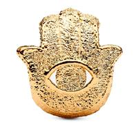 Pandora Dije Moments 764042C00 Mini Mano de Fátima, plata de ley, chapado oro 14K, compatible Moments