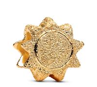 PANDORA Moments 764052C00 - Mini colgante de sol estructurado de plata de ley con aleación de metal chapado en oro de 14 quilates compatible con Moments