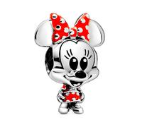 Pandora Disney Dije con diseño de Minnie de plata de ley con esmalte rojo y negro