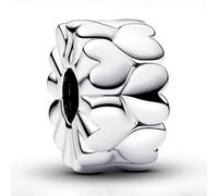 Pandora Moments Dije estilo clip de plata de ley con diseño de corazón
