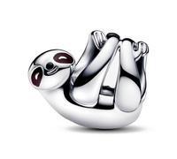 Pandora Dije diseño perezoso en plata de ley con esmalte marrón y negro