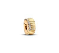 Pandora Abalorio de clip Moments 764078C01 – Plata de ley, chapado en oro 14 quilates y circonitas