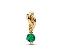 Pandora Colgante con forma de círculo de Eternidad Verde Faceted 763462C05, talla única, Oro amarillo, Cristal.