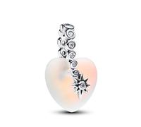 PANDORA Moments 794143C01 - Colgante de estrella fugaz y corazón, plata de ley con circonitas y cristal, compatible con ME y Moments