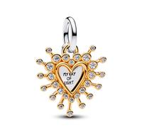 Pandora Colgante doble de corazón en plata de ley 764141C01