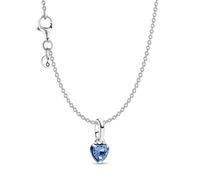 PANDORA Collar de mujer con colgante de corazón de chakra azul, plata Lote
