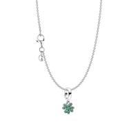 PANDORA Collar de mujer, trébol de cuatro hojas, engastado en plata con colgante de charm como amuleto de la suerte 15814