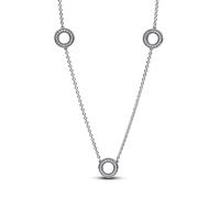 Pandora Collar en plata de ley Cadena Círculos en Pavé 393162C01-50