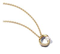Pandora Collares Collar Círculo Forma Orgánica en Pavé y Perla Cultivada de Agua Dulce 363303C01