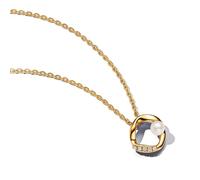Pandora Collares Collar Círculo Forma Orgánica en Pavé y Perla Cultivada de Agua Dulce 363303C01