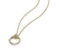 Pandora Essence 363882C00-45 - Collar con colgante bicolor, plata de ley chapada en oro de 14 quilates, tamaño: 45 cm, 45cm, Plata esterlina, No es una piedra preciosa