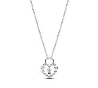 Pandora Collar Moments 394416C01-50 Candado Corazón con Circonitas Plata de Ley 50 cm