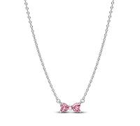 Pandora Collar de mujer 394235C01 – lazo rosa y plata – 45 cm