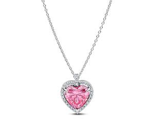 PANDORA Collar Timeless 394414C01-45 corazón rosa