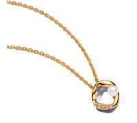 Pandora Collares Collar Círculo Forma Orgánica en Pavé y Perla Cultivada de Agua Dulce 363303C01