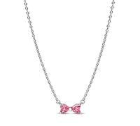 Pandora Collar de mujer 394235C01 – lazo rosa y plata – 45 cm