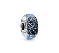 Pandora Colours Dije de plata con forma de olas marinas con cristal de Murano iridiscente y azul oscuro