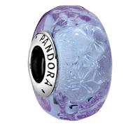 Pandora Colours Dije de plata con forma de olas marinas con cristal de Murano iridiscente y lavanda