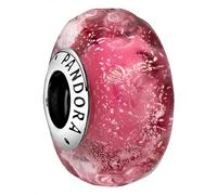 Pandora Colours Dije de plata con forma de olas marinas con cristal de Murano iridiscente y rosa