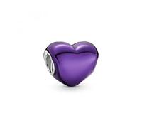 Pandora Colours Dije en forma de corazón de plata de ley y esmalte morado