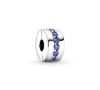 PANDORA Clip Brillo Azul 791972C01 mujer plata