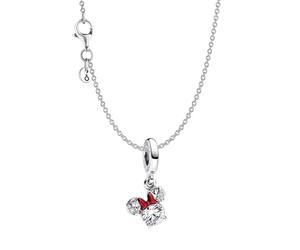 PANDORA Conjunto de collar para mujer, diseño de Minnie Mouse de Disney, plateado, con collar y colgante, moderno y para uso diario 68628