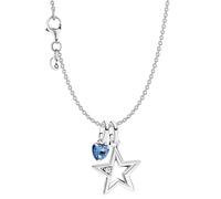 PANDORA Conjunto de collar y bisutería para mujer, plata con dos colgantes estrella y corazón, idea de regalo moderna 68638